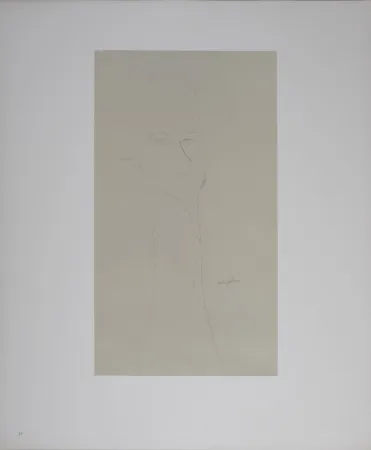 石版画 Modigliani - Portrait of Man