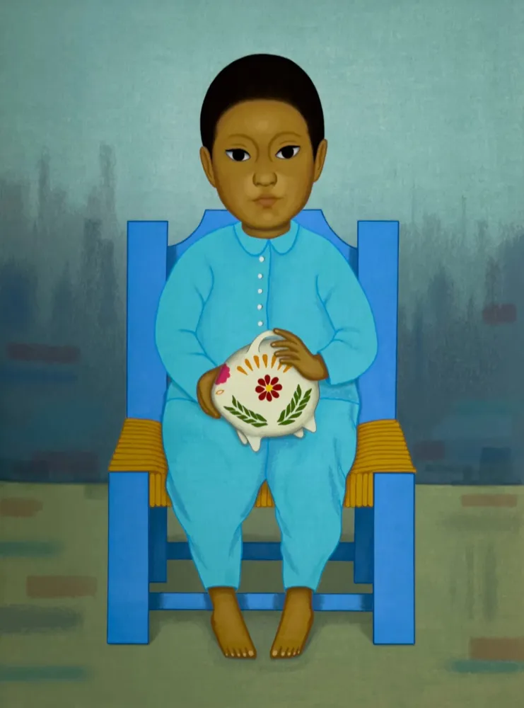 丝网印刷 Montoya - Nino con cochinito