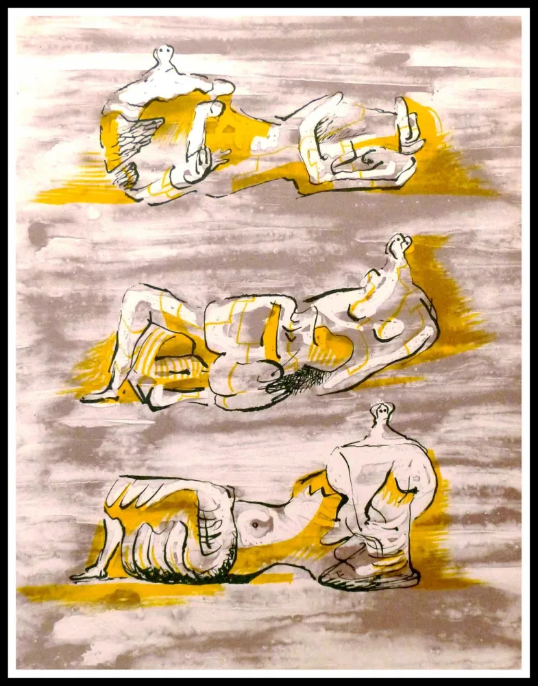 石版画 Moore - 3 NUS COUCHES
