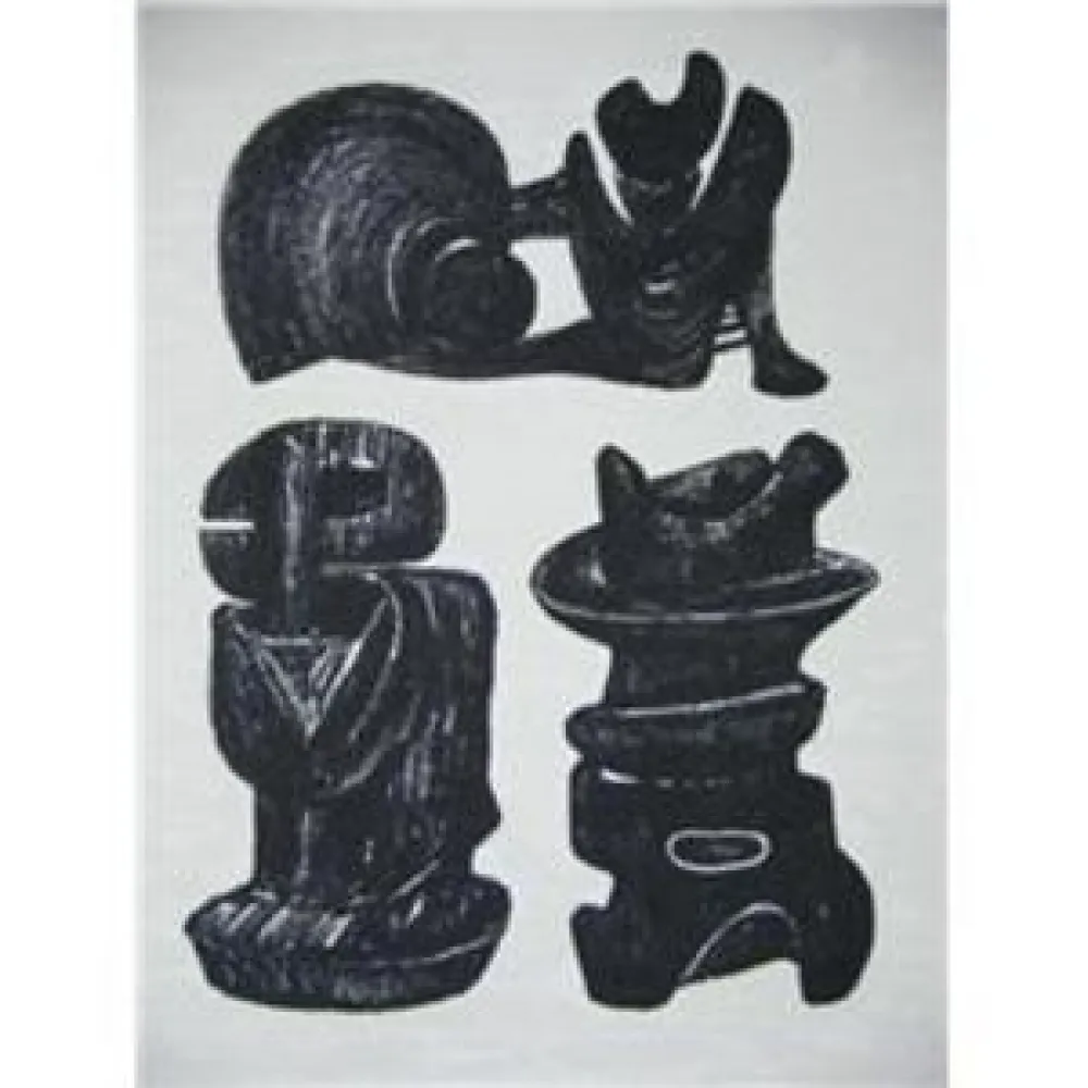石版画 Moore - La Poésie Three Sculptural Forms