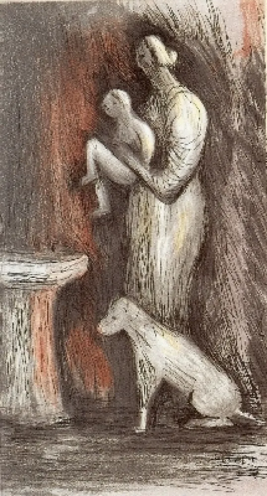 蚀刻飞尘法 Moore - Mother and Child XXIII