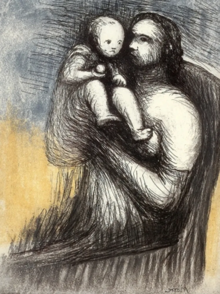 蚀刻飞尘法 Moore - Mother and Child XXV