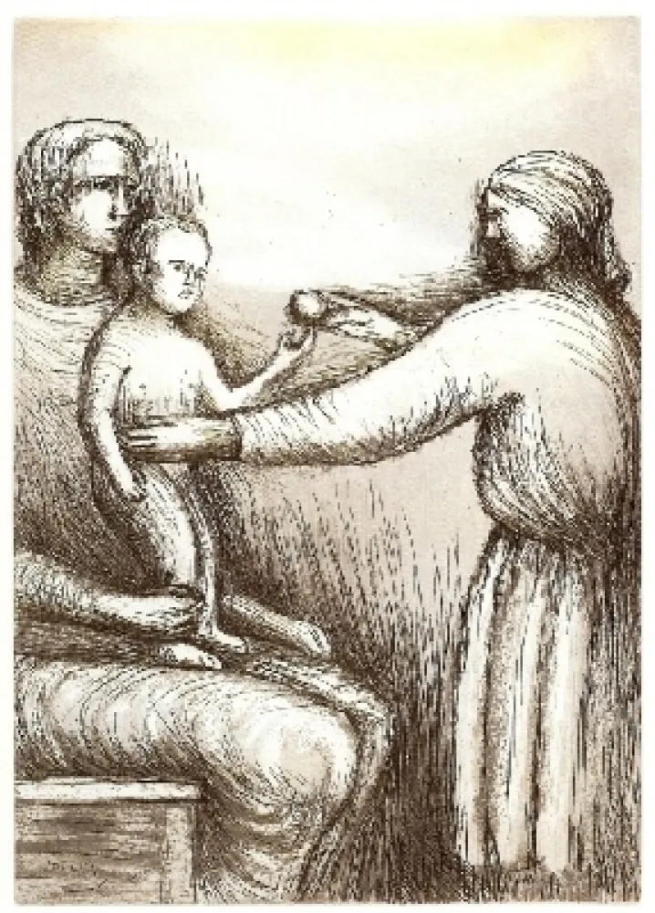 蚀刻飞尘法 Moore - Mother & Child XXI