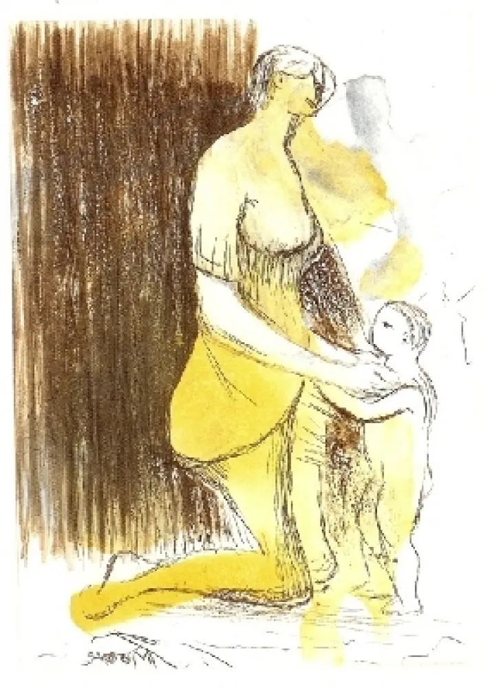 版画 Moore - MOTHER & CHILD XXVI,1983
