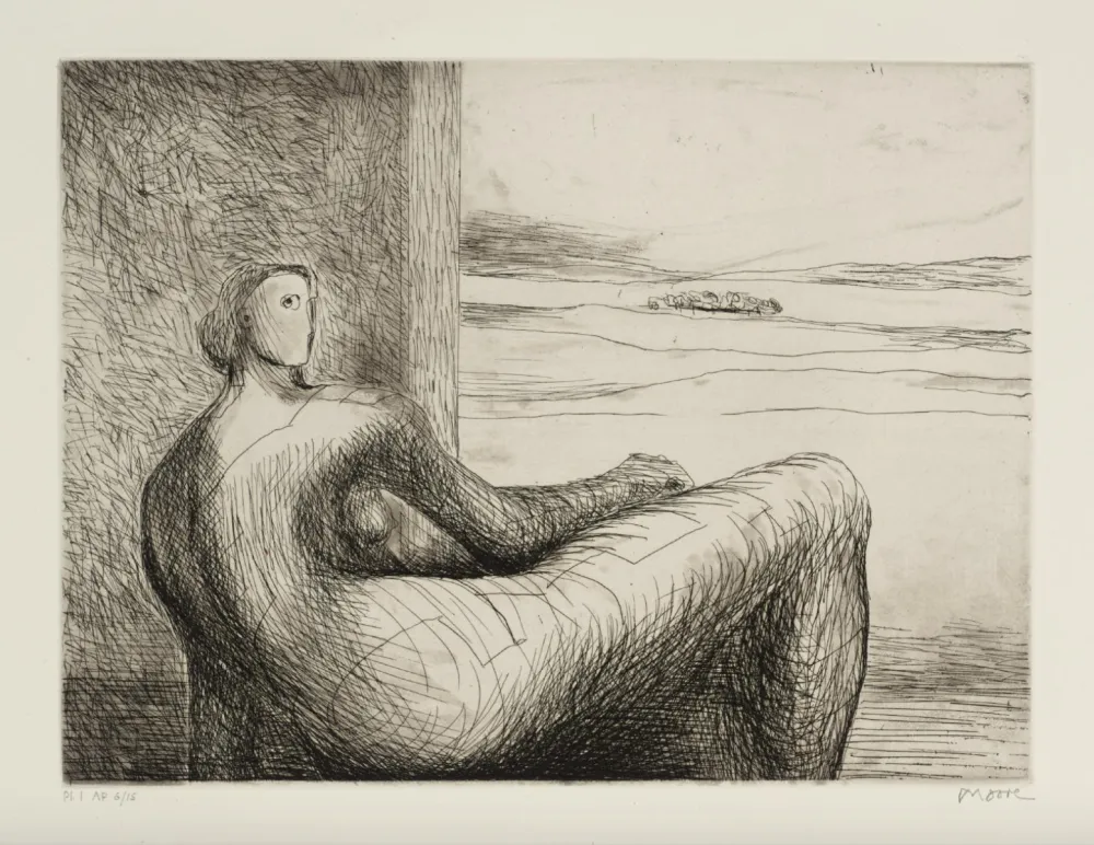 蚀刻飞尘法 Moore - Reclining Figure