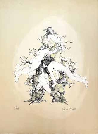 石版画 Moreau - L'Amour