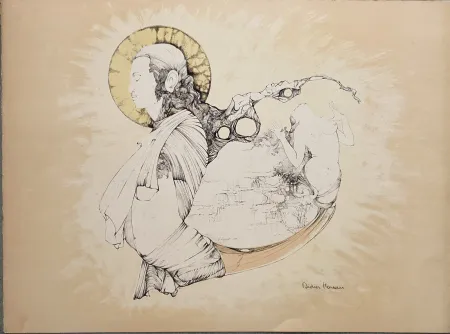 石版画 Moreau - L'Amour