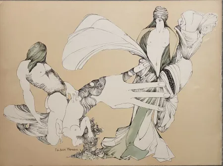 石版画 Moreau - L'Amour