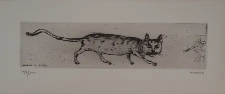 版画 Moreh - Le matin d'un chat : le chat et la souris