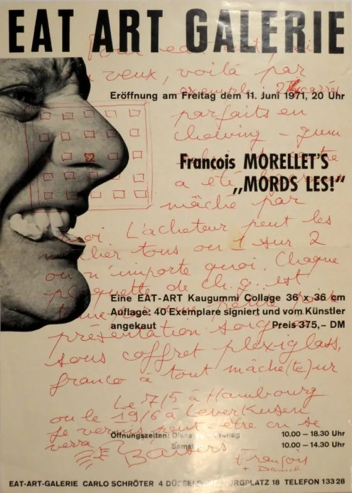 胶版印刷 Morellet - Eat Art Gallery Carlo Schröter. Francois Morellet’s „Mords Les!“
