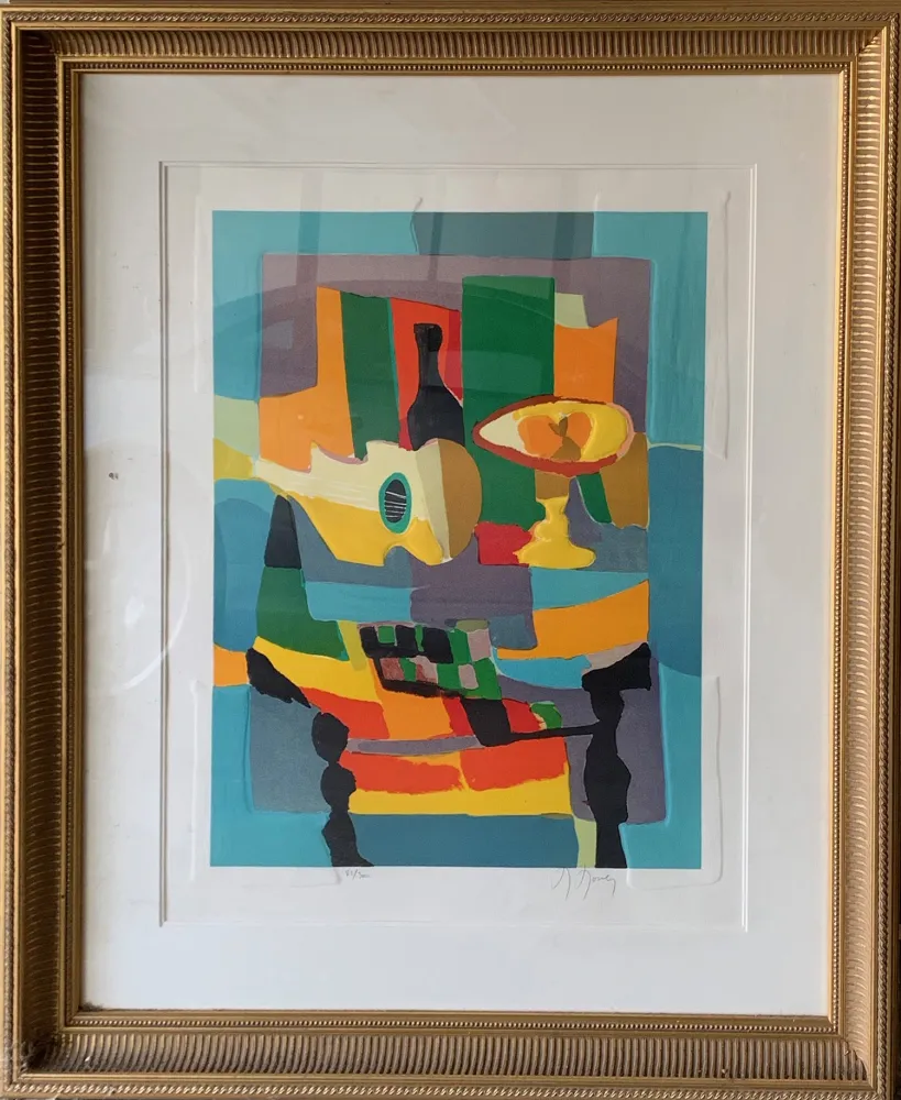 蚀刻飞尘法 Mouly - Blue Still Life with Guitar