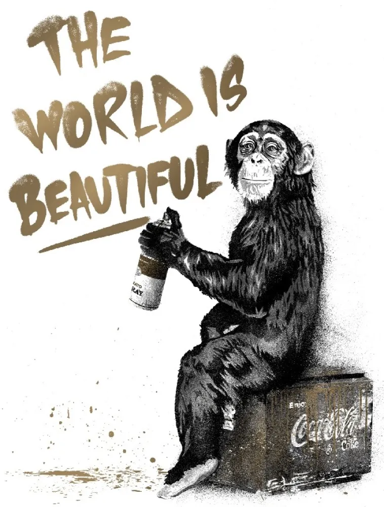 丝网印刷 Mr Brainwash - The World Is Beautiful