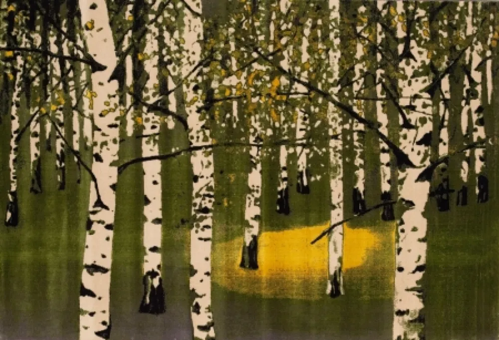 石版画 Muller - Birkenwald IV