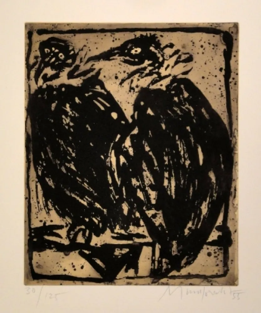 蚀刻版画 Mumprecht - Vautours