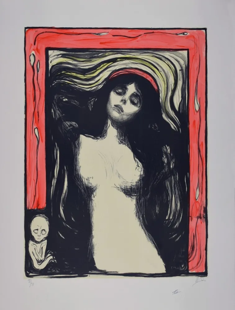 石版画 Munch - La Madone / Madonna - 1895