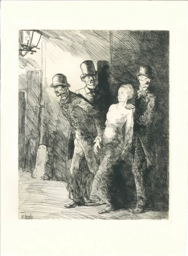 版画 Naudin - L'arrestation