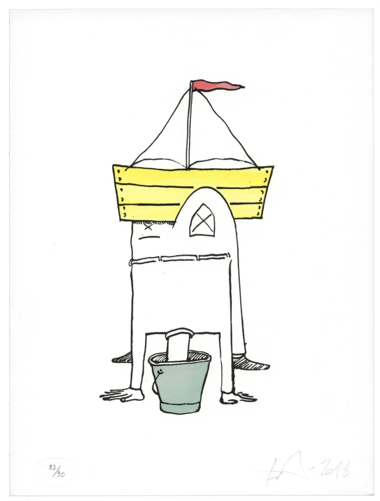 石版画 Nørgard - Tête dans le sceau