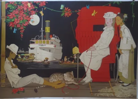 石版画 Noyer - Sur le port