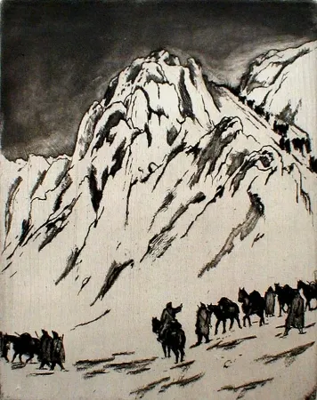 蚀刻版画 Orlik - Austrian Munitions Column on Serbian Border