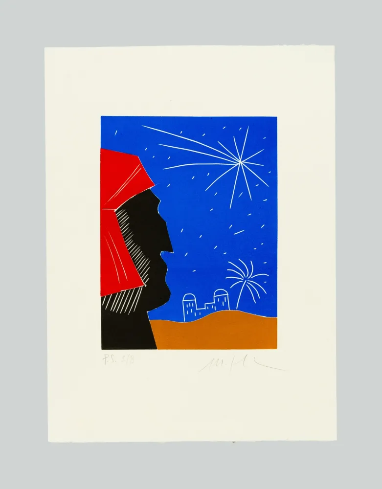 油毡版画 Paladino - La Divina Cometa