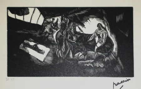 木刻 Pascin - L'atelier