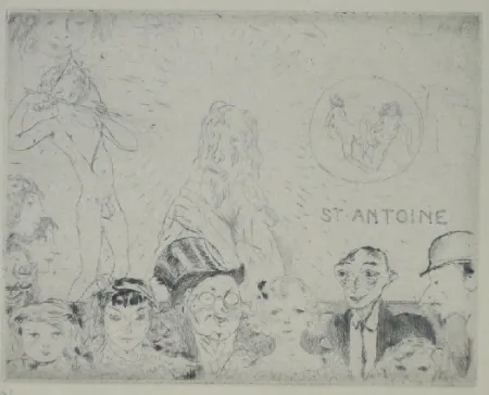 干刻版画 Pascin - Tentations de Saint Antoine