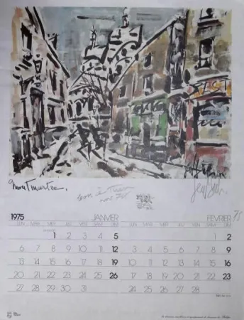 胶版印刷 Paul  - MONTMARTRE - BON A TIRER/FINAL PROOF- Calendrier 1975 / calendar 1975