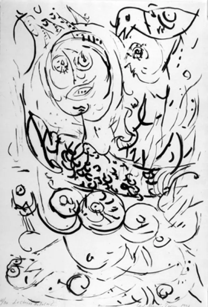 蚀刻版画 Pedersen - Chariot du soleil