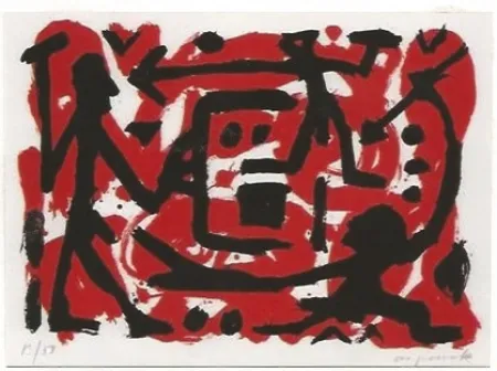 丝网印刷 Penck - Angriff und Verteidigung