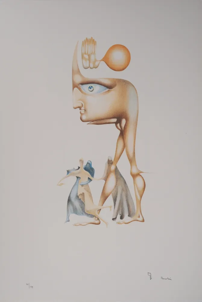 石版画 Pérahim - L'Alphabet Hébreu : le Protecteur