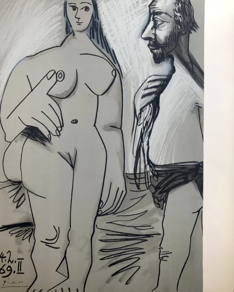 石版画 Picasso - Au baiser d'avignon