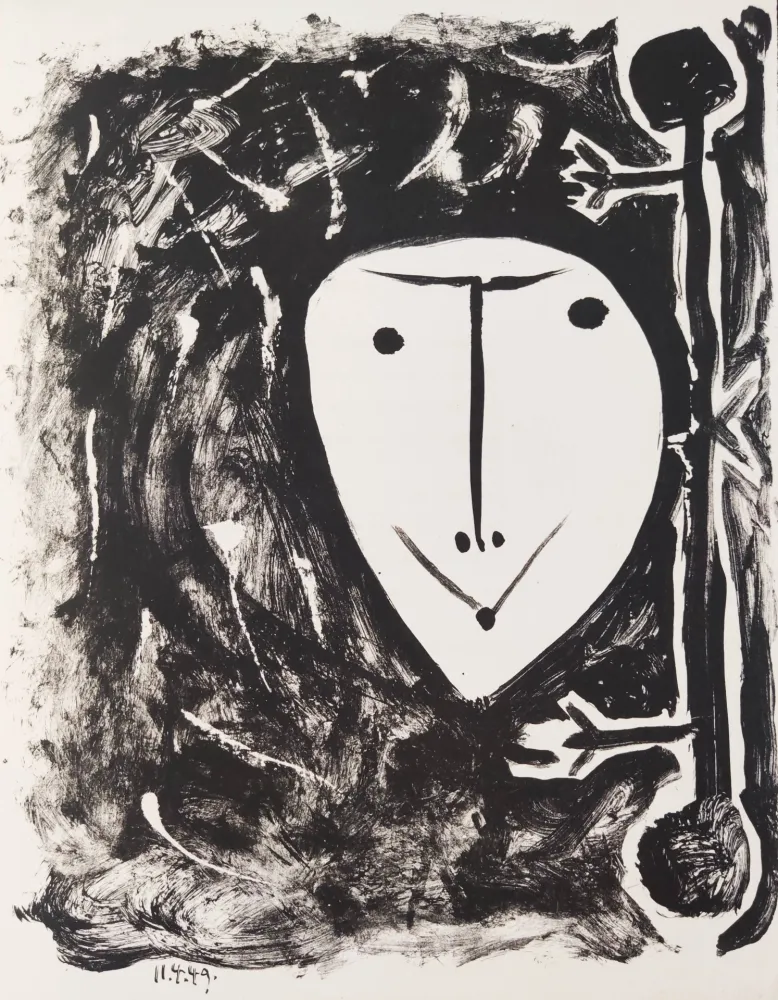 石版画 Picasso - Élégie d'Ihpetonga, Masks of Ashes, Planche II