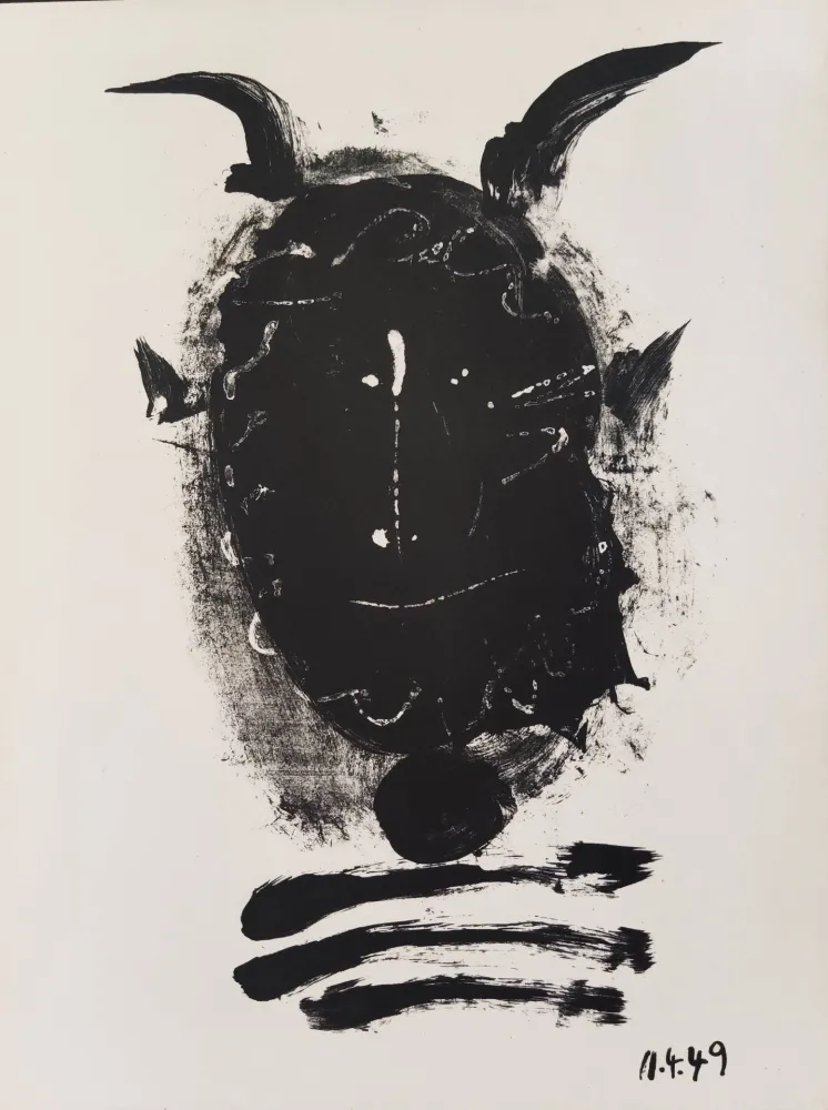 石版画 Picasso - Élégie d'Ihpetonga, Masks of Ashes, Planche IV