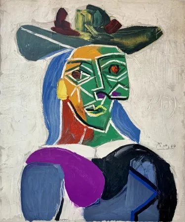 石版画 Picasso - Femme au Chapeau