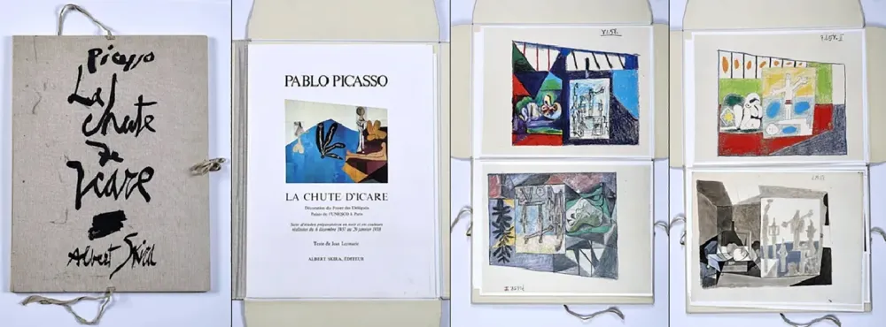 拼贴版画 Picasso - LA CHUTE D'ICARE : 7 photolithographies couleurs. Portfolio (Skira, 1972)