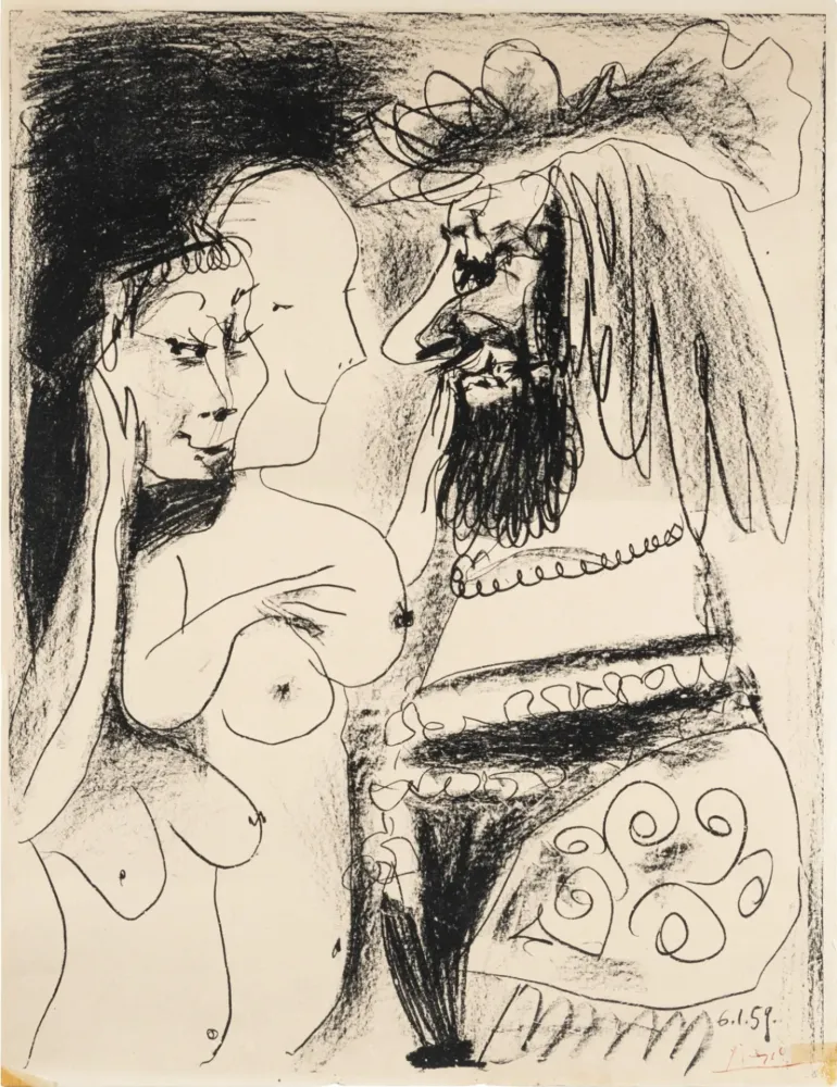 石版画 Picasso - Le Vieux Roi