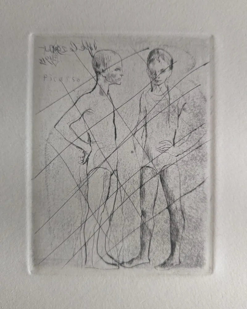 干刻版画 Picasso - Les deux saltimbanques