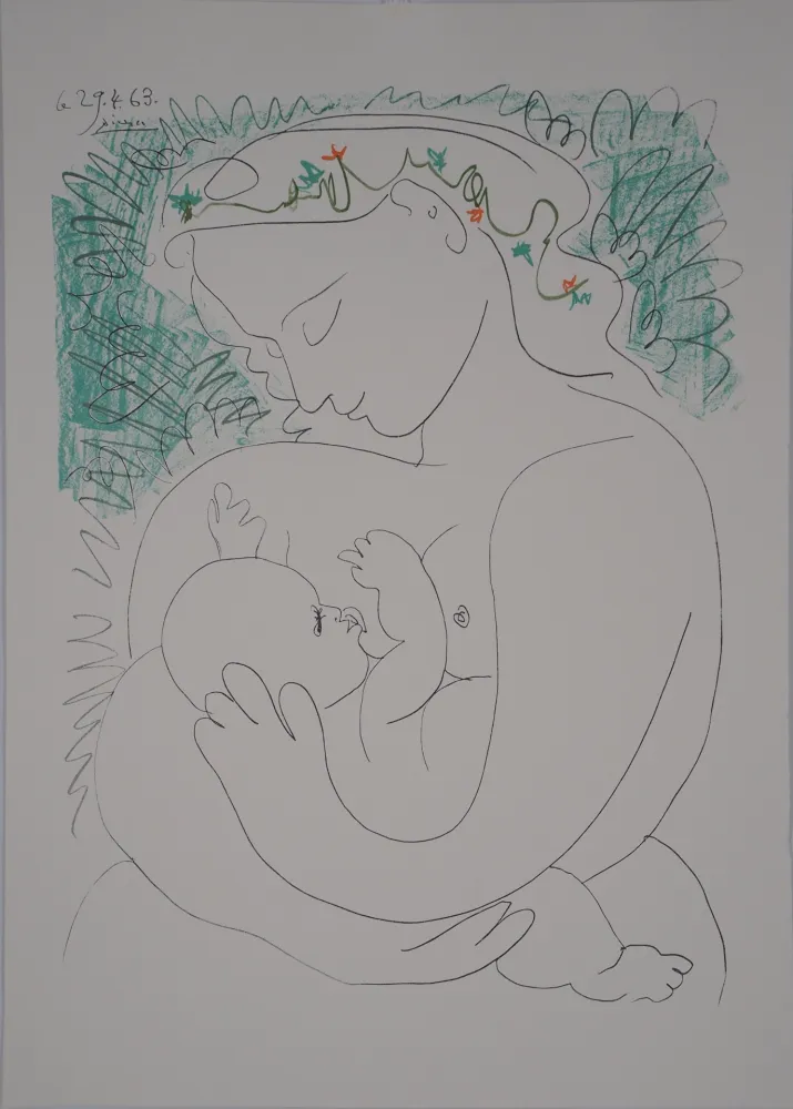 石版画 Picasso - Maternité, grand modèle
