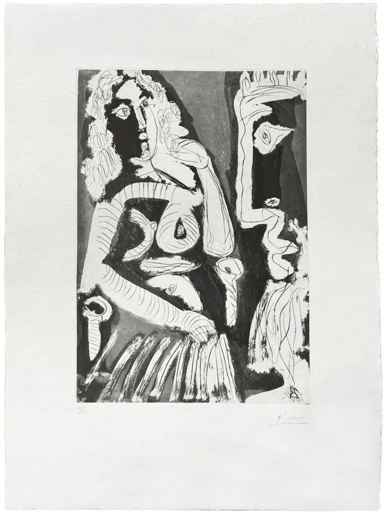 蚀刻飞尘法 Picasso - Modèle au repos dans un fauteuil 