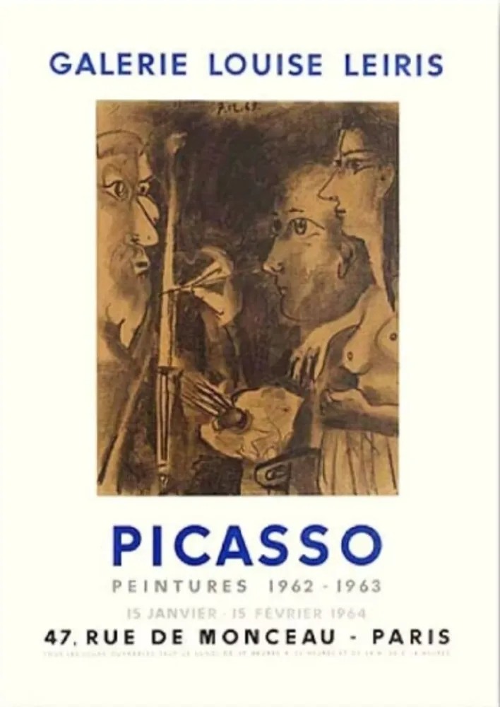 石版画 Picasso - Pablo Picasso, Galerie Louise Leiris Exhibition Poster, 1962/1963, Lithograph on Vellum Paper
