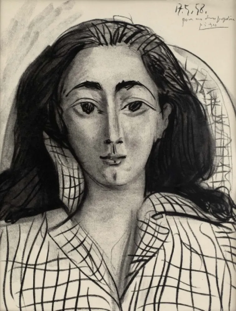 石版画 Picasso - Retrato de Jacqueline