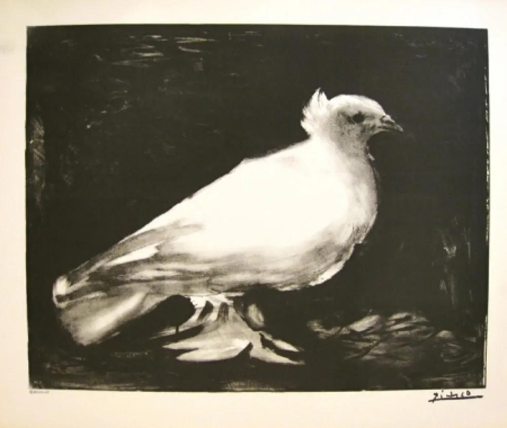 石版画 Picasso - XXème anniversaire, mouvement de la paix (before lettering)