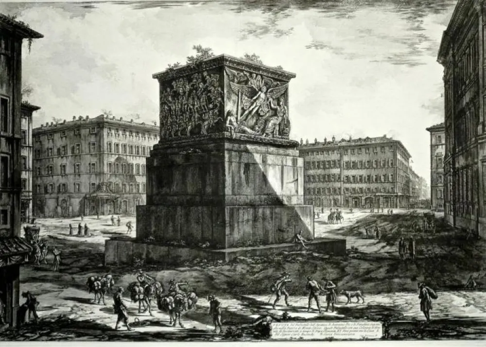 版画 Piranesi - Veduta del Piedestallo dell'Aposteosi, from 