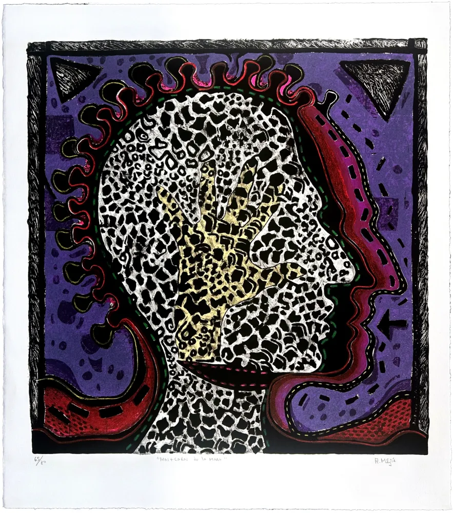 石版画 Radhamès - Mas+caras de la mano