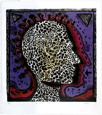 石版画 Radhamès - Mas+caras de la mano