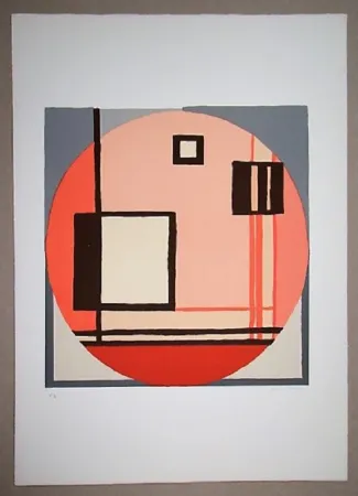 石版画 Radice - Compositione astratta rosa