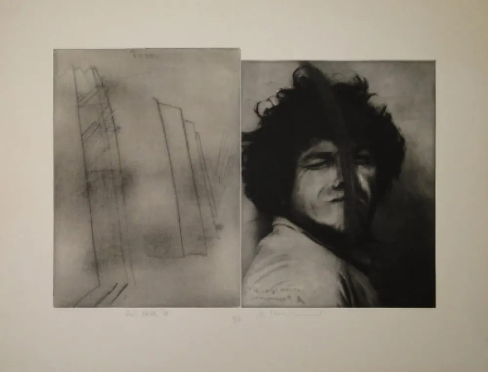 版画 Rainer - Doppelporträt oder Stirnspalt 