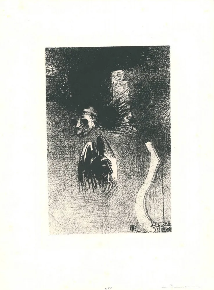 石版画 Redon - La damnation de l'artiste