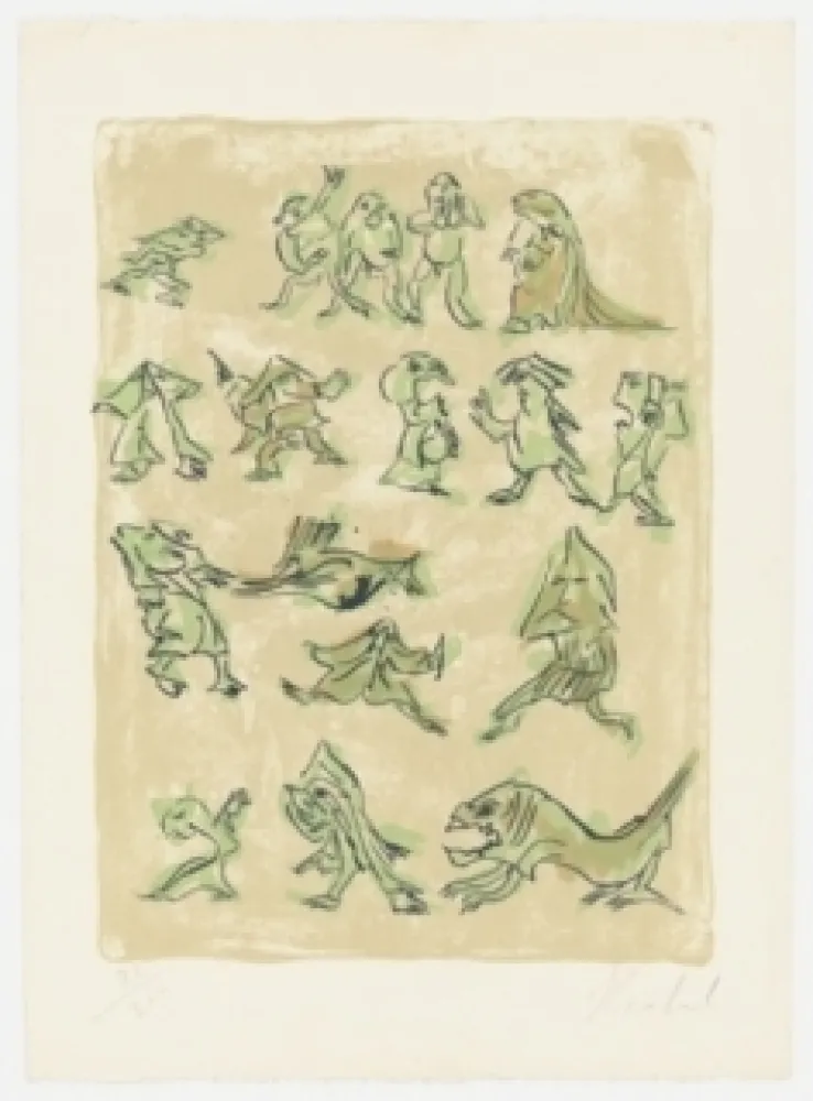 石版画 Reinhoud - 17 contre