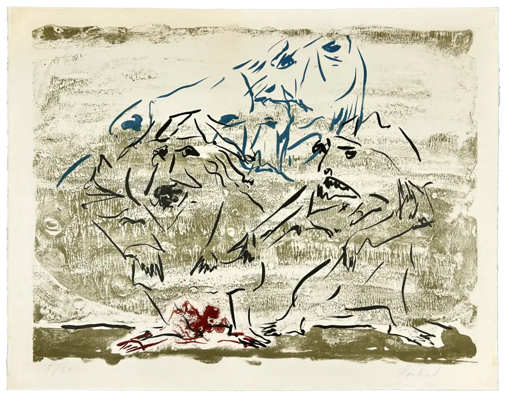 石版画 Reinhoud - Le sculpteur et son modèle